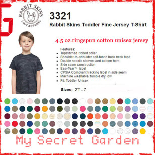 LAT Apparel Rabbit Skins Toddler 3321 4.5 oz. Fine Jersey TShirt 2T - 7  ( Special Order)